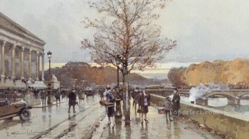 Landscapes Painting - A View of the Assemblee Nationale Parisian Eugene Galien Laloue